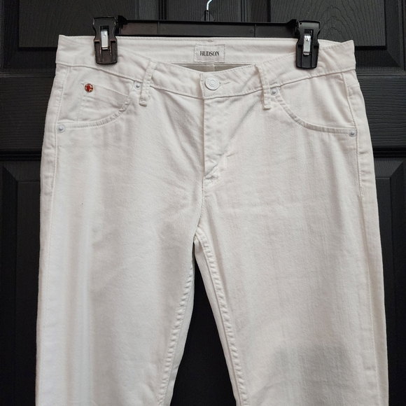 Hudson Jeans Bacara Crop Straight Cuffed in White - Picture 4 of 16